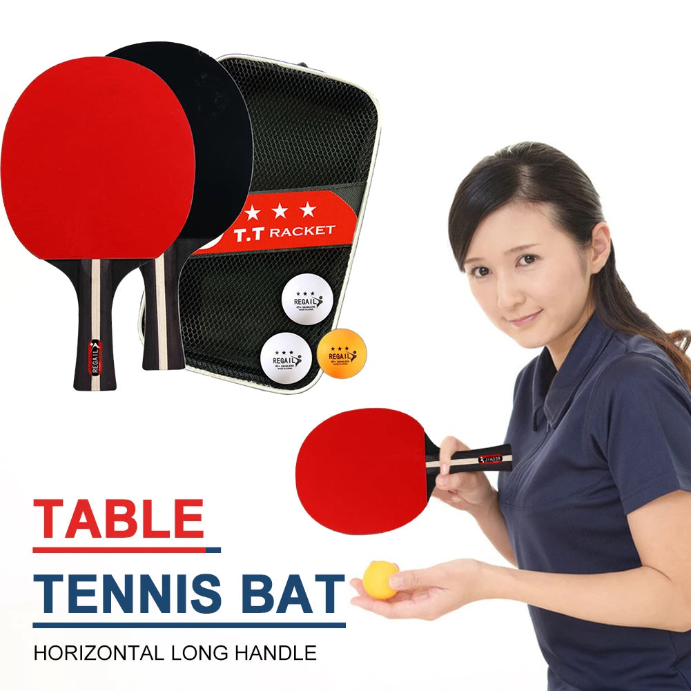Two-Player Table Tennis Paddle Set with Three Balls