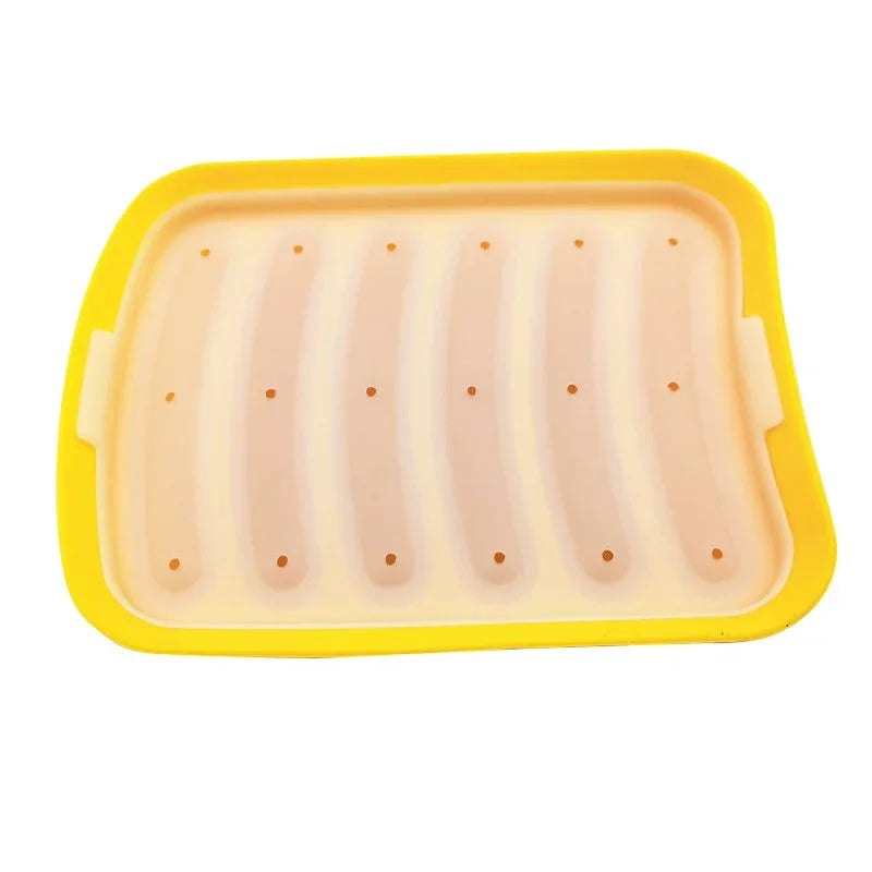 Six-Cavity Silicone Sausage Mould with Lid