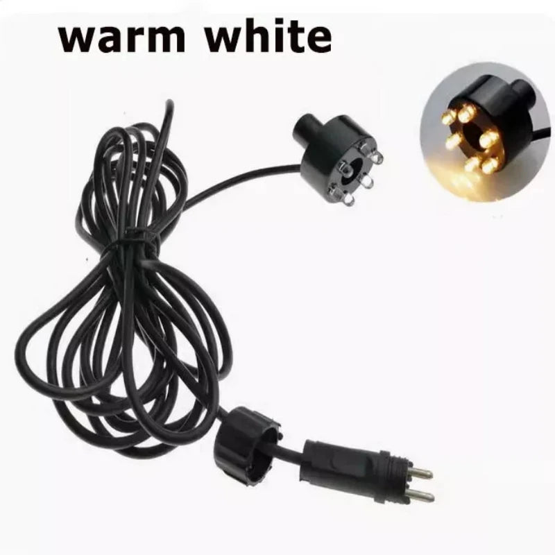 Aquarium Light LED Circle Lights Underwater 6-LED Light Ring For Fountain Pond Garden No AC Adapter