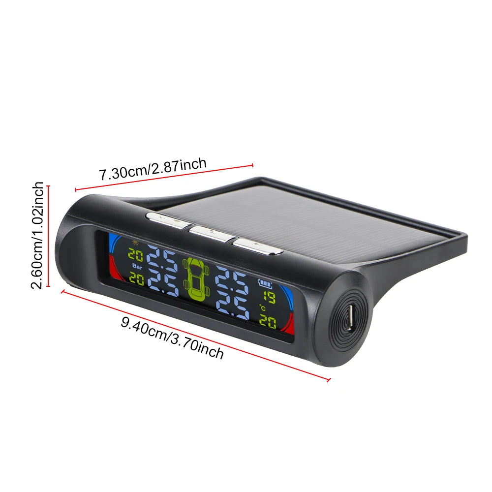 Solar TPMS Tire Pressure Monitoring System with External Sensors