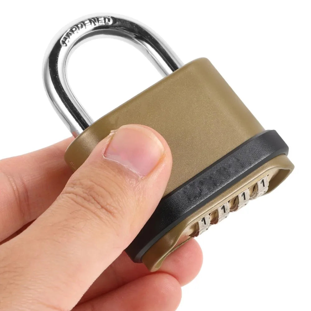 Number Lock, Resettable 4-Digit Combination Padlock, Waterproof and Heavy Duty, Number Combination Lock, 2 Pieces