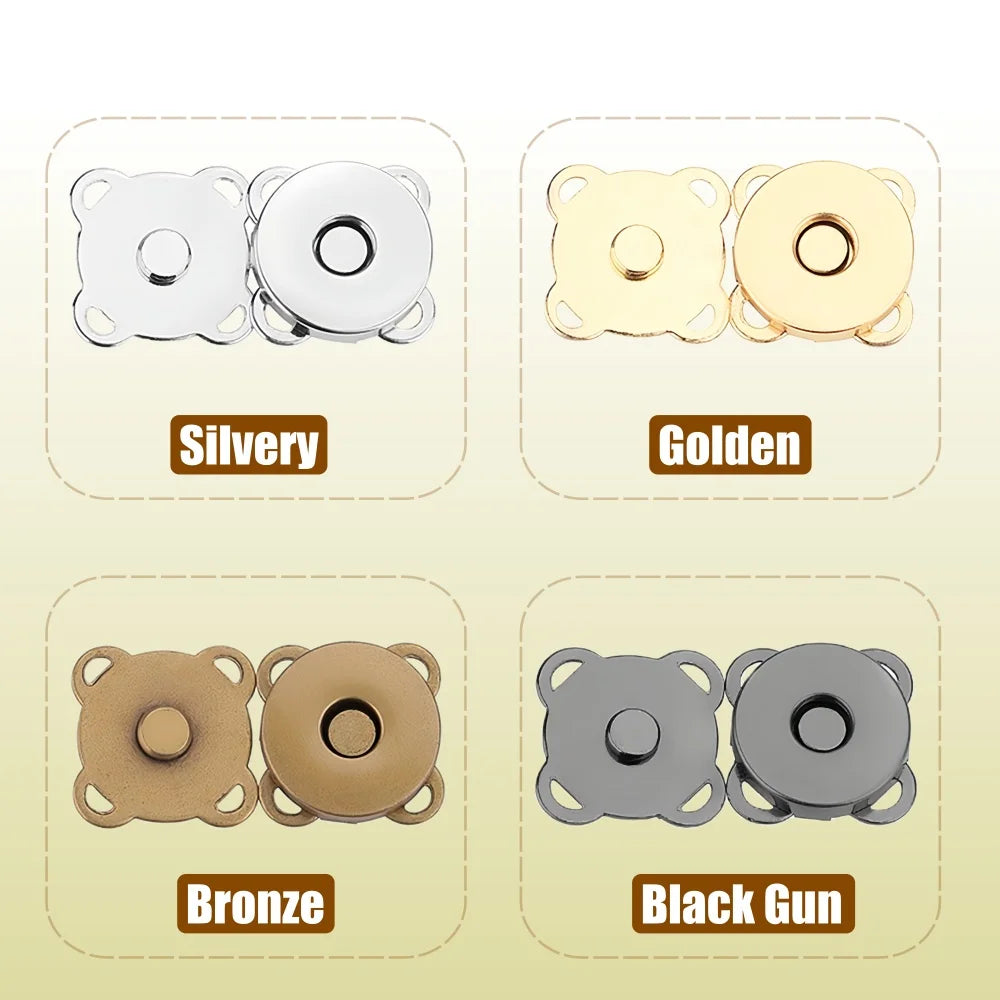 10 kusov kovových magnetických sponiek Nažaby Spony Gombíky pre Kabelku Kabelku Peňaženku Odevy Tašku DIY Remeslá Šitie Doplnky