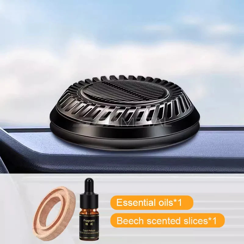 SEAMETAL Solar Air Freshener for Car Auto-Rotating Essential Oil Diffuser Dashboard Perfume Car Interior Accessories Remove Odor