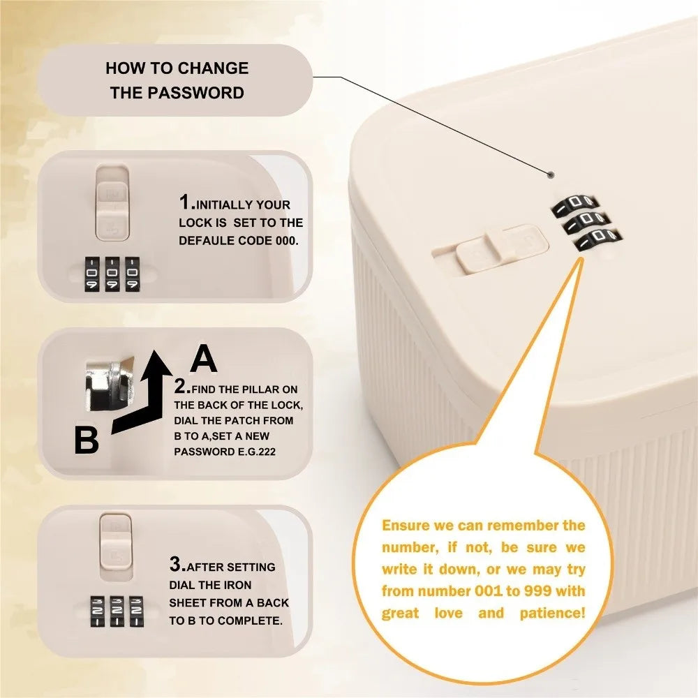 Combination-Lock Storage Box