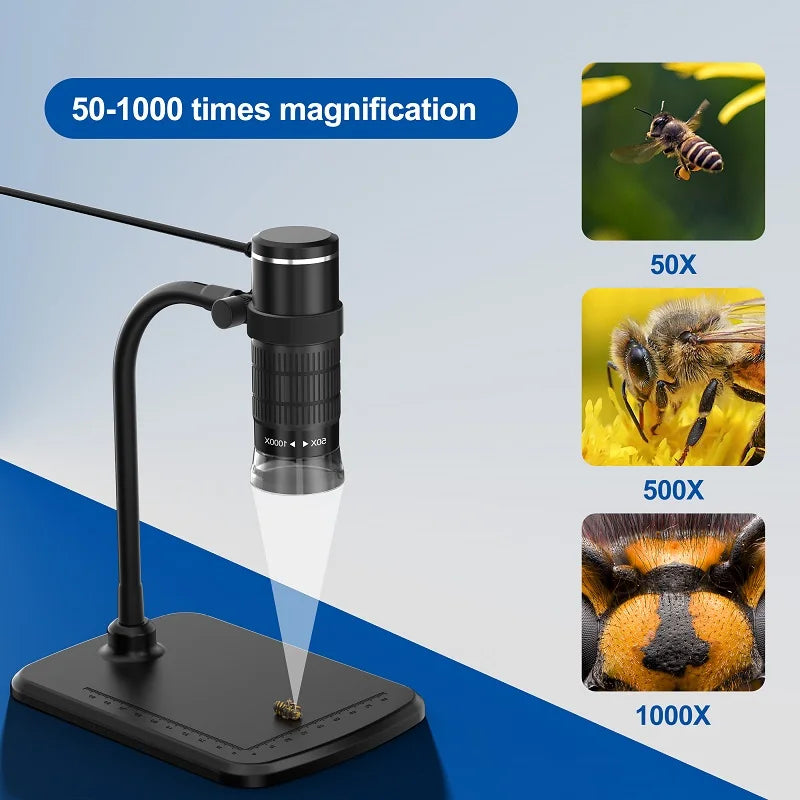 USB Microscope Camera with Adjustable LED Stand