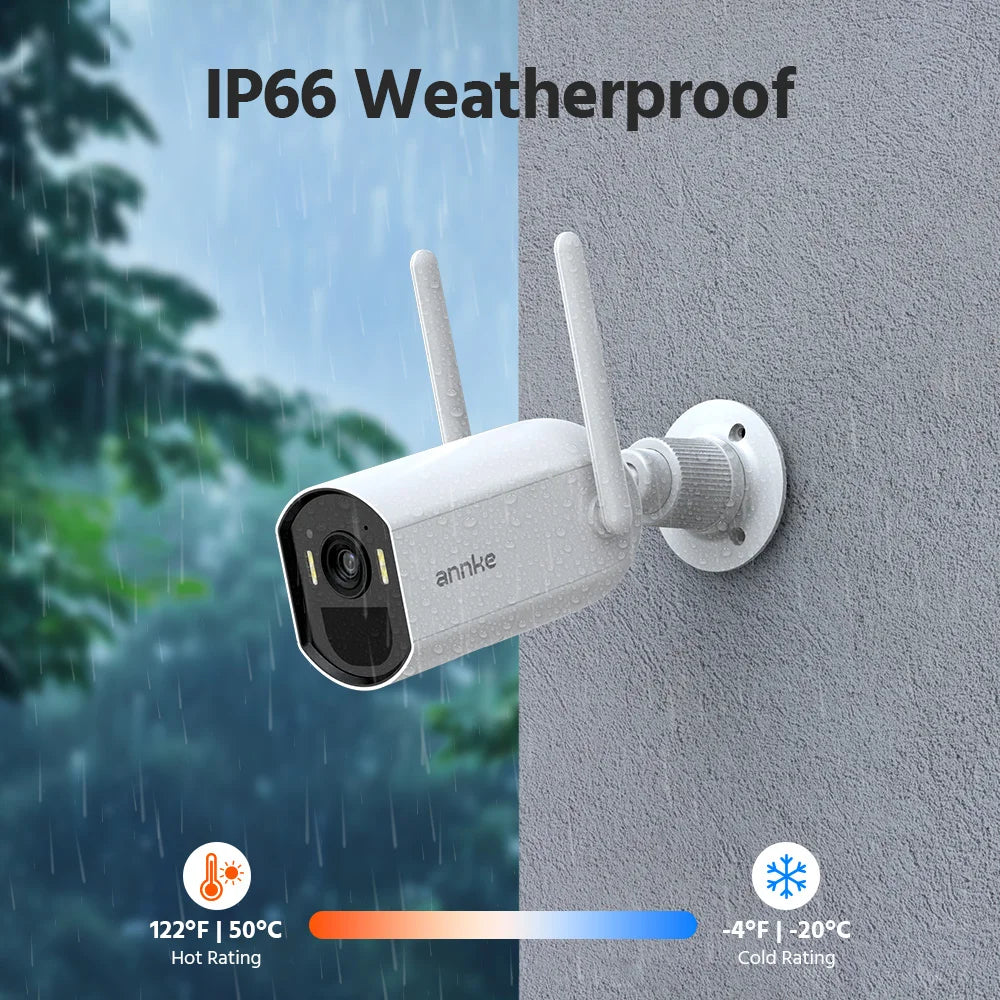 4MP Wireless Outdoor Security Camera Solar Powered, Two-Way Audio, WiFi 6, IP65