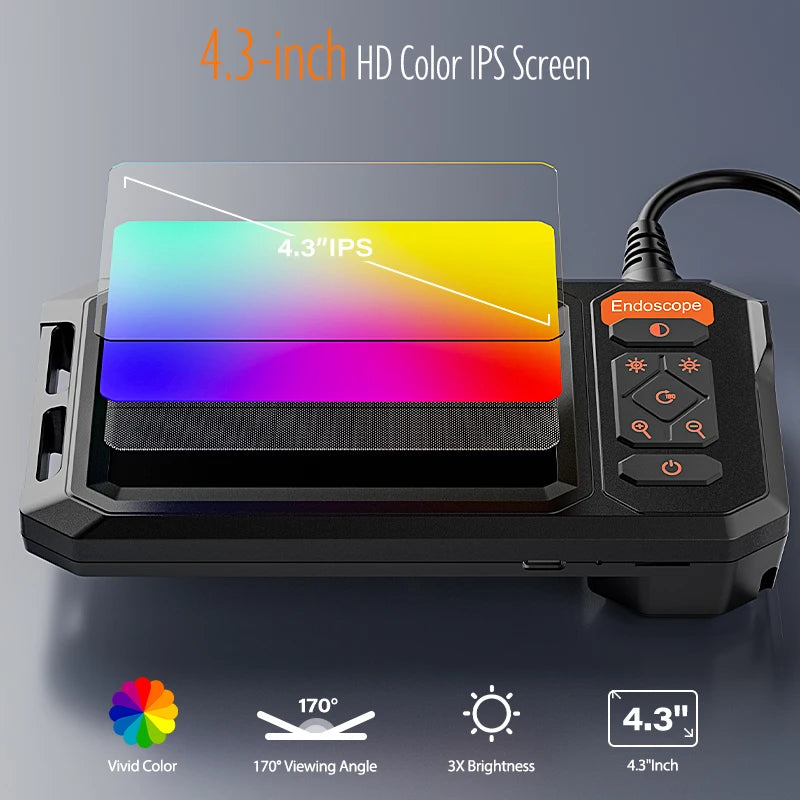 Inspection Camera with 4.3-Inch IPS Screen