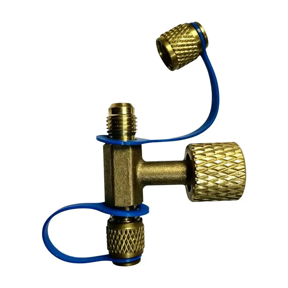 Three-Way HVAC Vacuum Gauge Valve Adapter