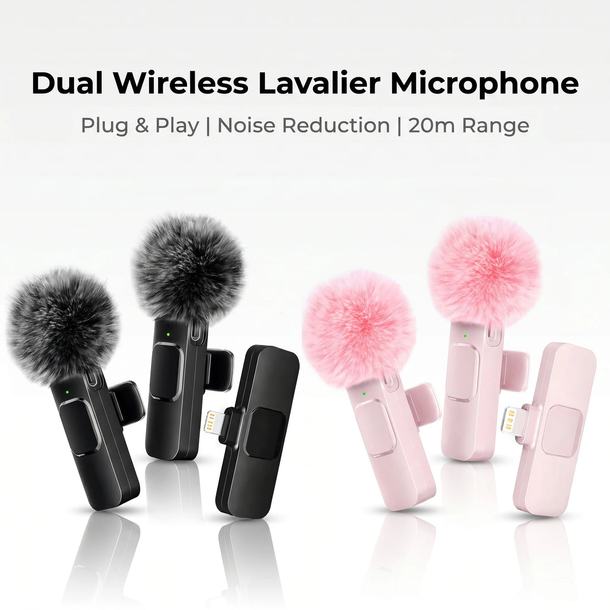 Wireless Lapel Microphone, Lightning Connector Only, mini Clip Microphone, Suitable for Live Streaming, Vlogs, Interviews.