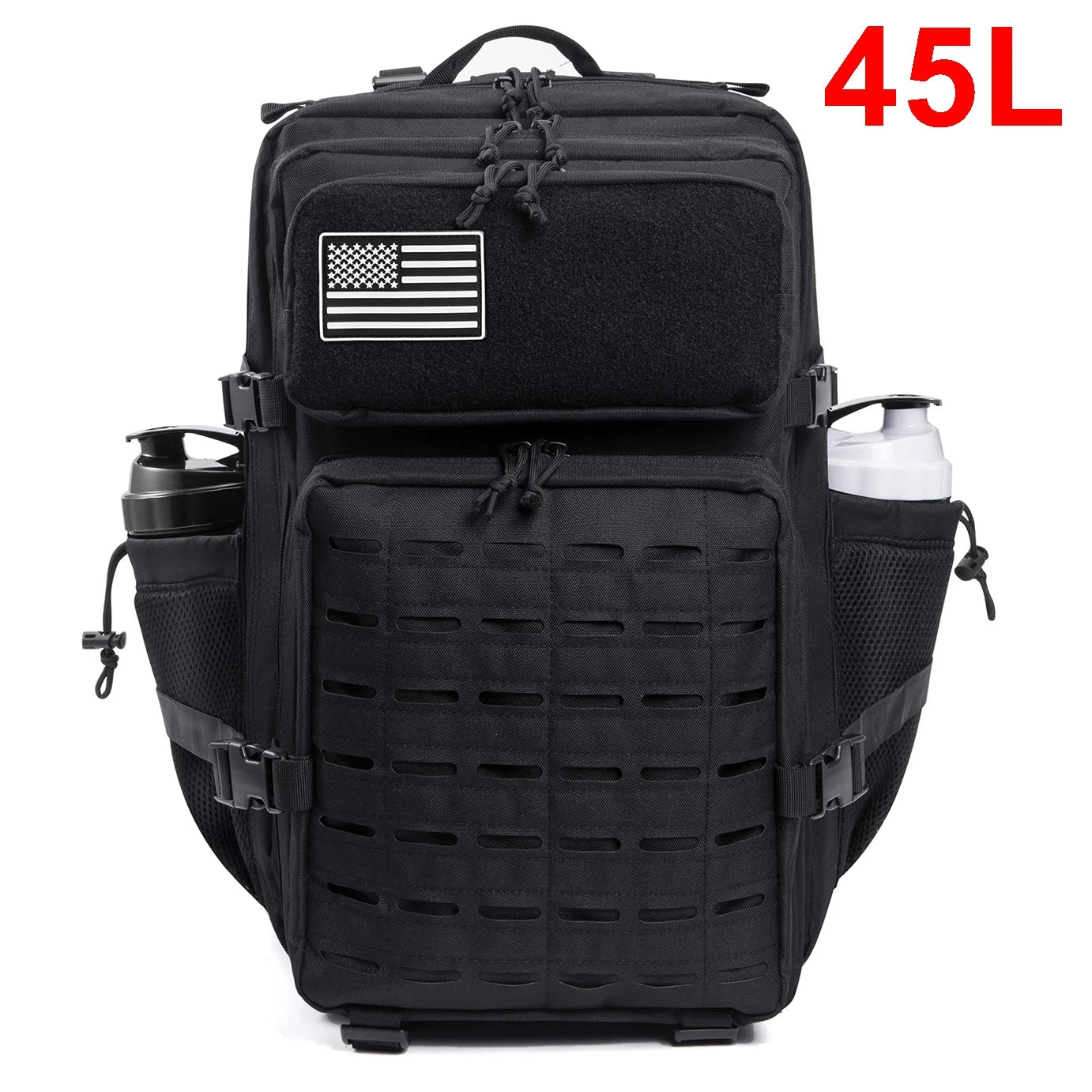25L/45L Tactical Backpack for Men and Women Outdoor Survival Bug Out Bag Small School Rucksack Hking with Bottle Holder 