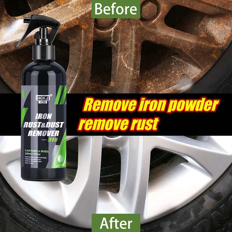 HGKJ Car Rust Dust Remover Spray for Wheels & Paint