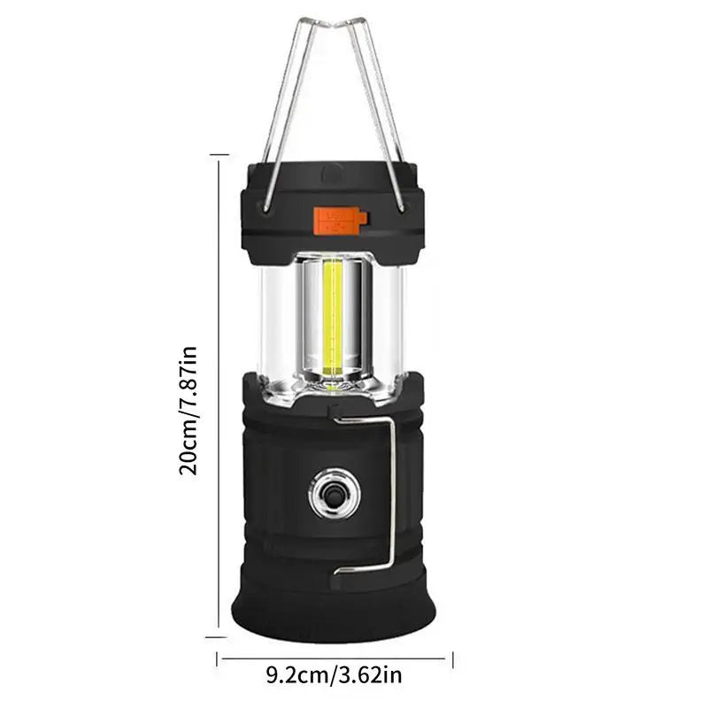 Lanterna de camping recarregável com entrada manual de manivela