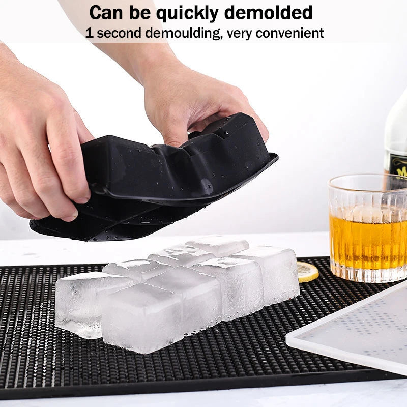 4/6/8/15 Grid Big Ice Tray Mold Giant Jumbo Large Food Grade Silicone Ice Cube Square Tray Mold DIY Ice Maker Ice Cube Tray 