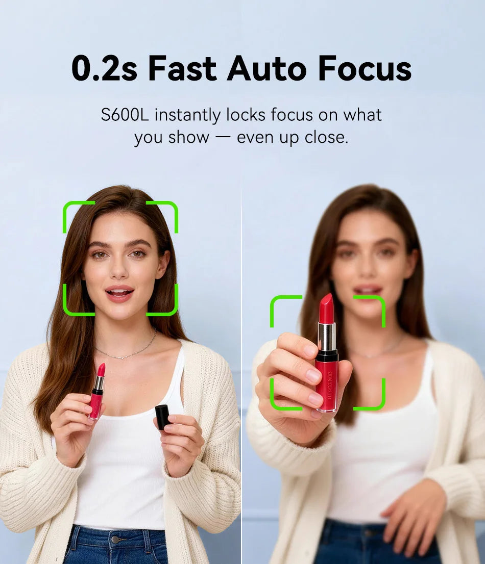 4K Webcam with Ring Light Autofocus 1080P 60FPS USB Camera