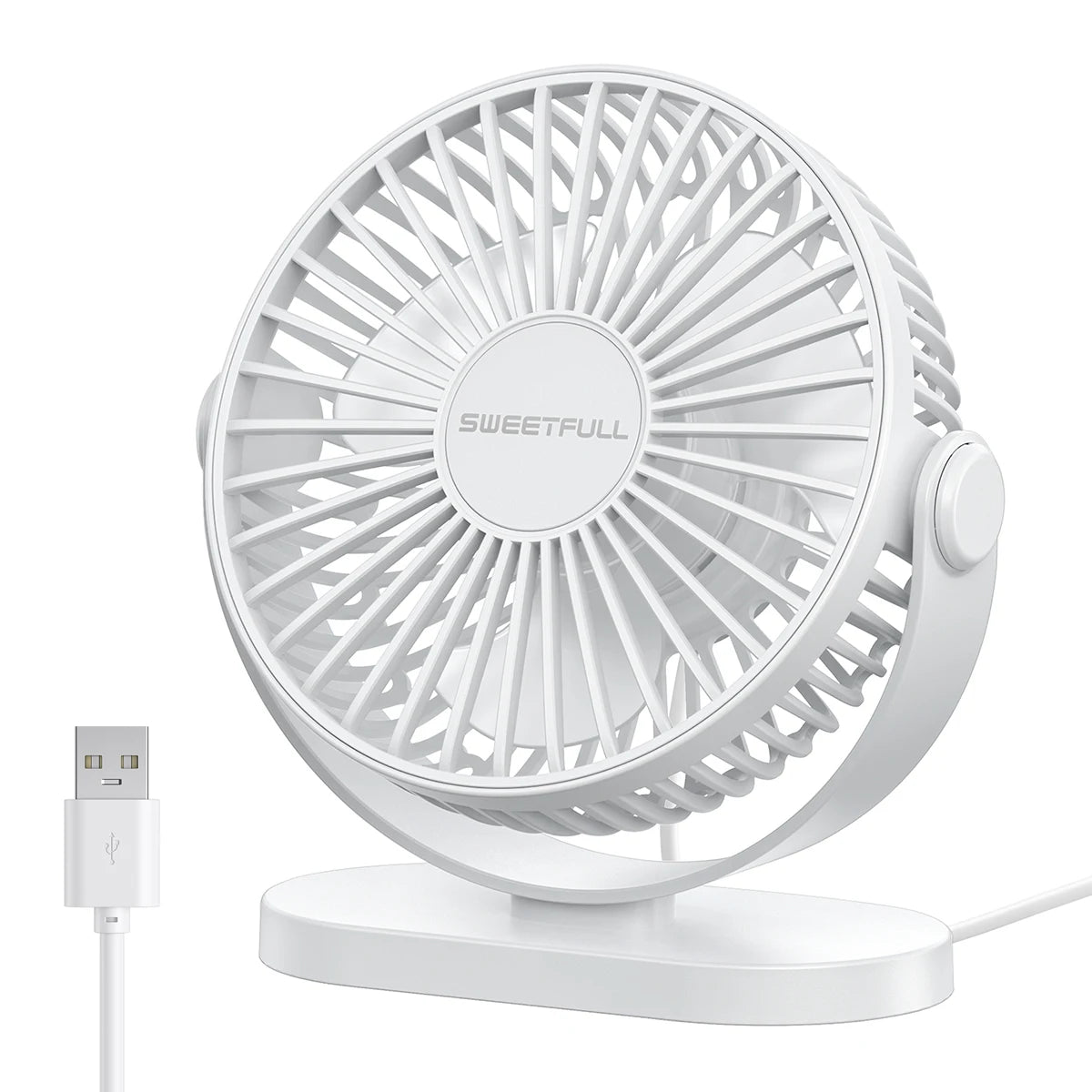 USB Desktop Wall Mounted Mini Fan, 3-Speed Quiet Cooling Fan