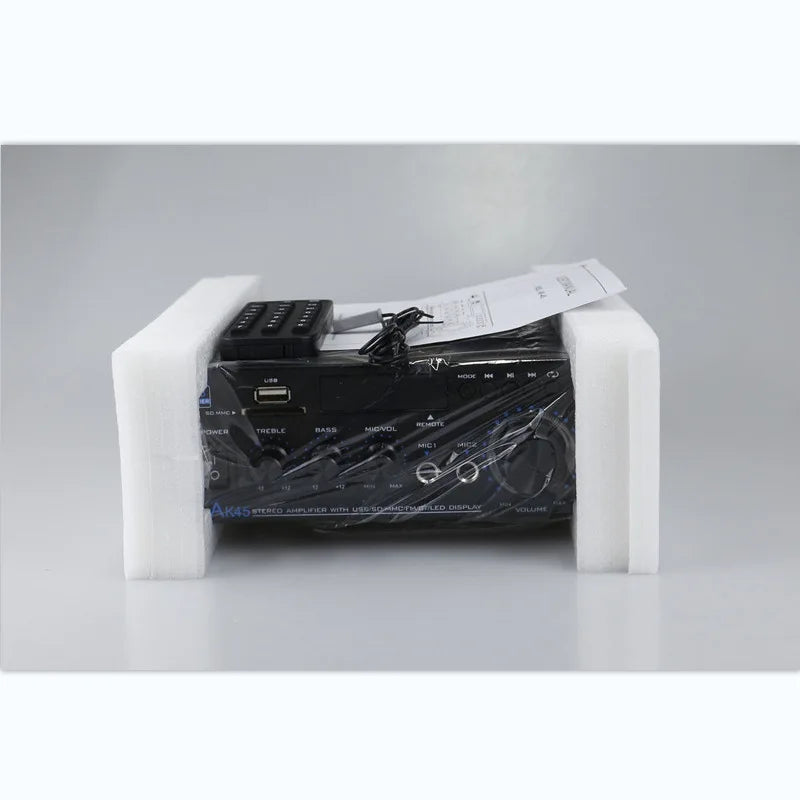 AK45 HiFi Digital Bluetooth Audio Amplifier MP3 Channel 2.0 Sound Power AMP stereo Home Automotive Car for Speakers MAX 350W*2 