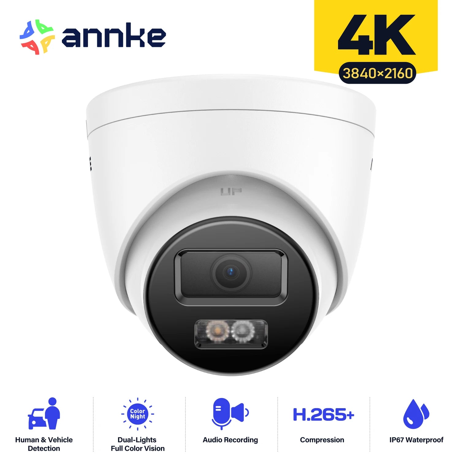 ANNKE 8MP Outdoor PoE Security Camera with Two-Way Audio