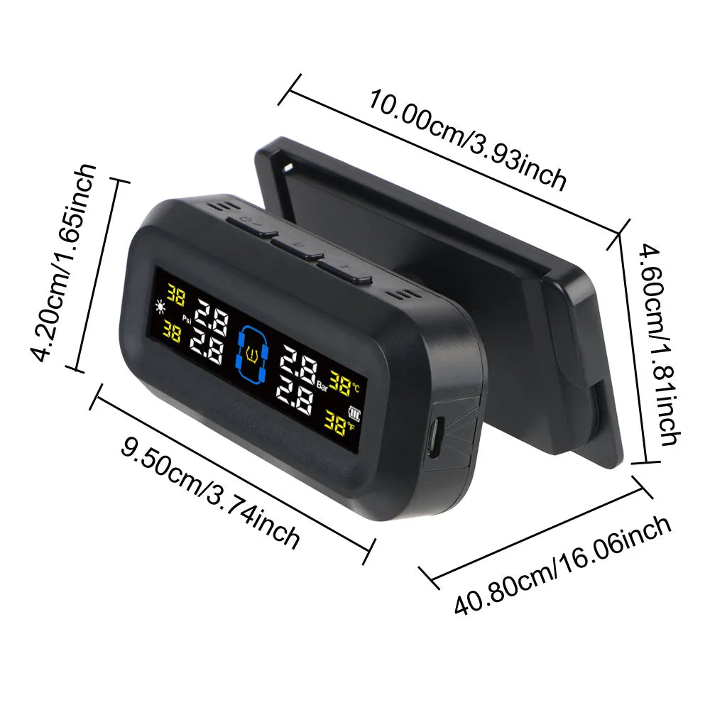 Solar TPMS Tire Pressure Monitoring System with External Sensors