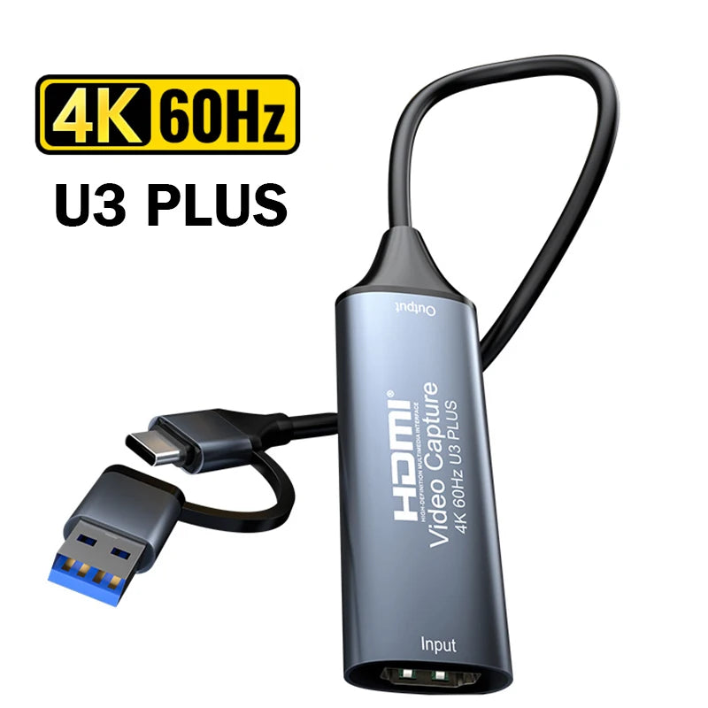 Scheda di acquisizione video HDMI 4K a 60Hz completa UHS USB 3.0 Dispositivo di acquisizione HDMI a USB Type-C Registratore per diretta OBS Gaming PC