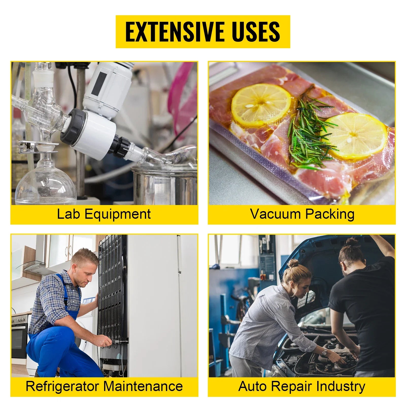 Vacuum Pump with Gauges for AC Refrigerant and HVAC Systems
