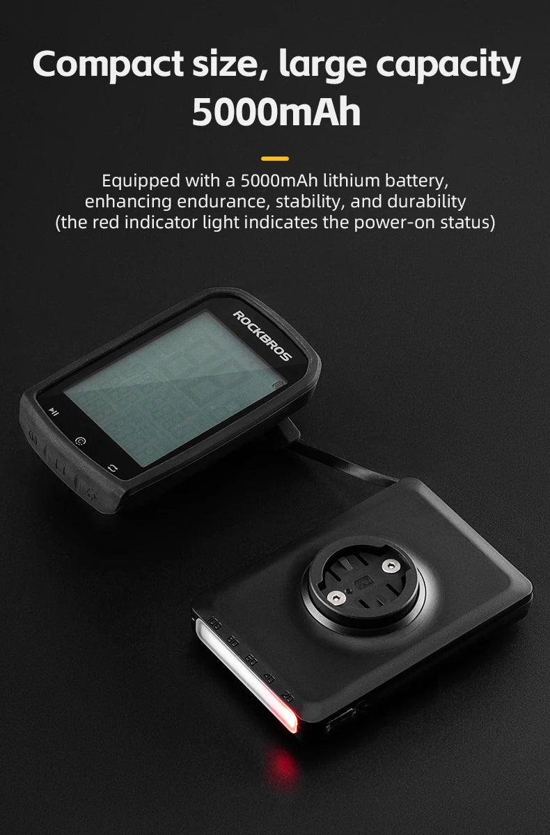 Bicyklové svetlo 5000mAh s digitálnym displejom a IPX6 nepremokavé