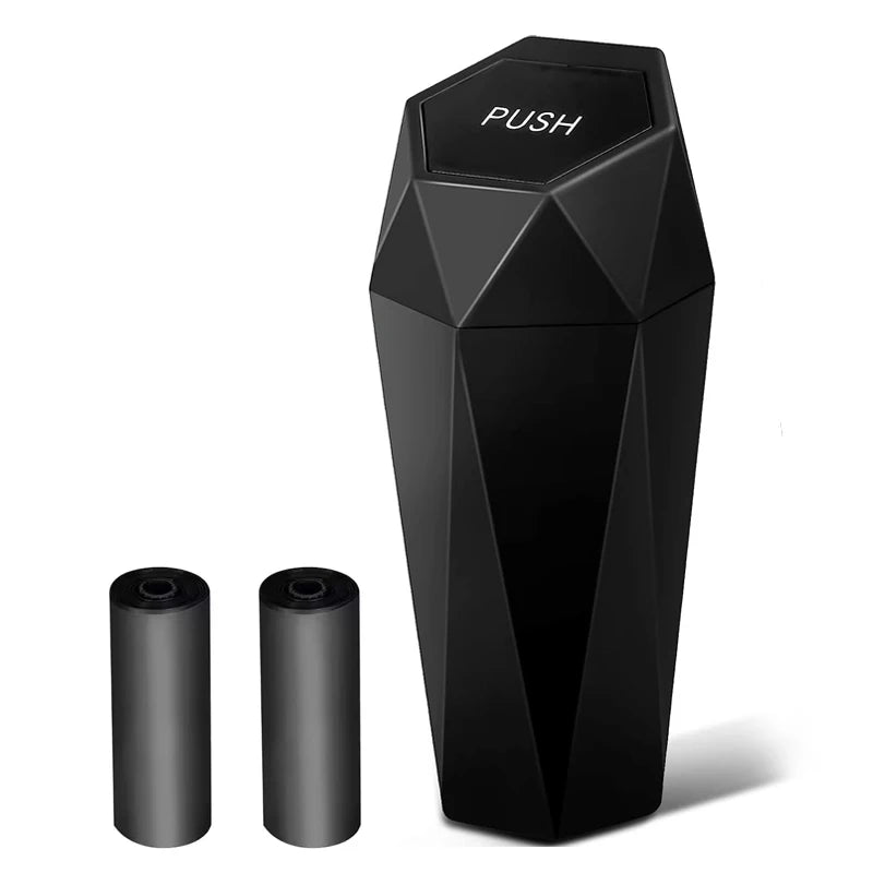 Car Trash Can (with Lid) Portable Car Dustbin Auto Trash Bags Mini Garbage Bin Leakproof Vehicle Garbage Can Car Accessories