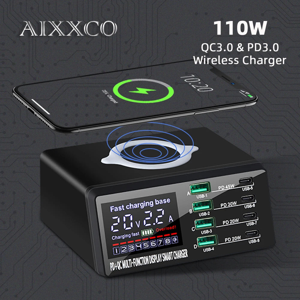 110W Višekratni USB C punjač s PD i QC brzopunjanjem