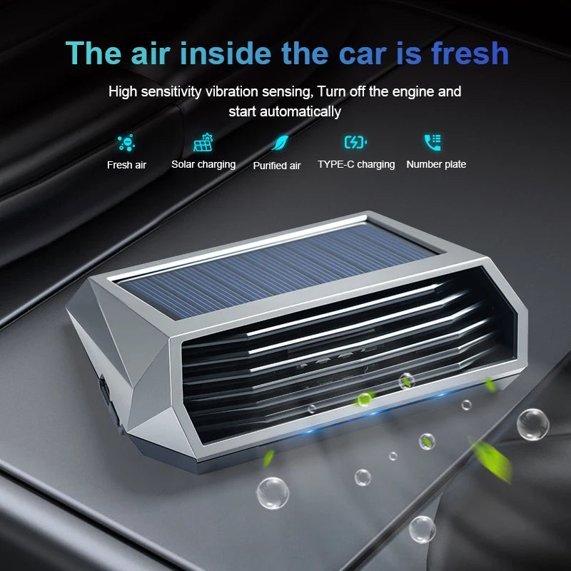 1 pieza, Purificador solar, Operación automática, Purificador de aire con sensor de vibración, Puede mejorar significativamente el aire dentro del coche I