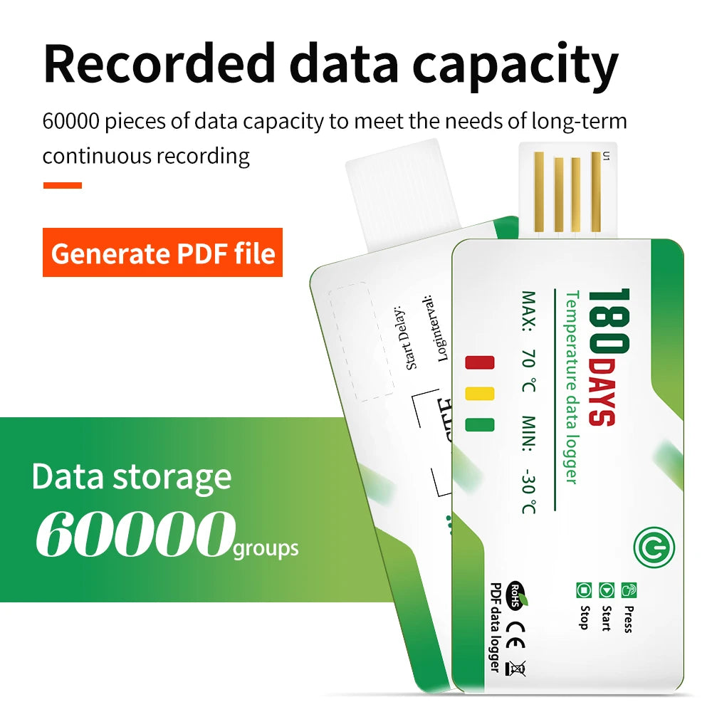 مسجل بيانات درجة الحرارة عبر منفذ USB - Temp016/Temp017