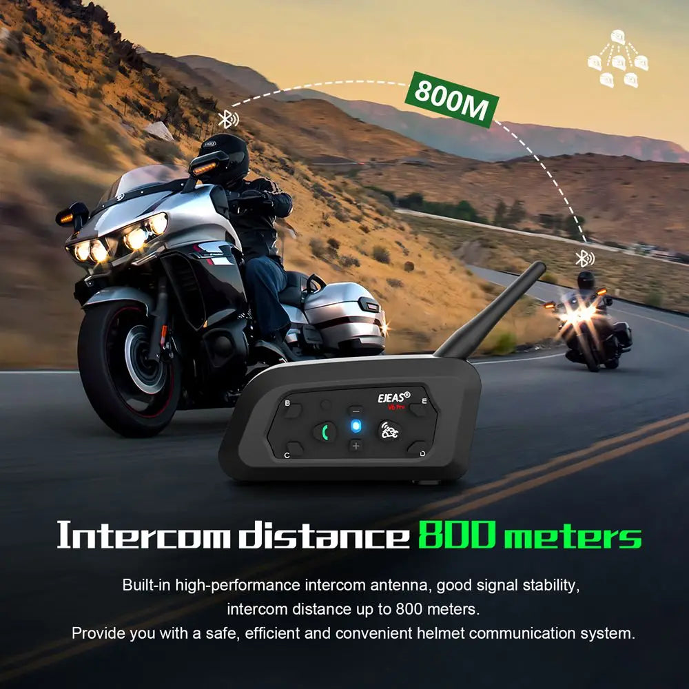 EJEAS V6 Pro+ Motocyklová helma Interkom Bluetooth headset