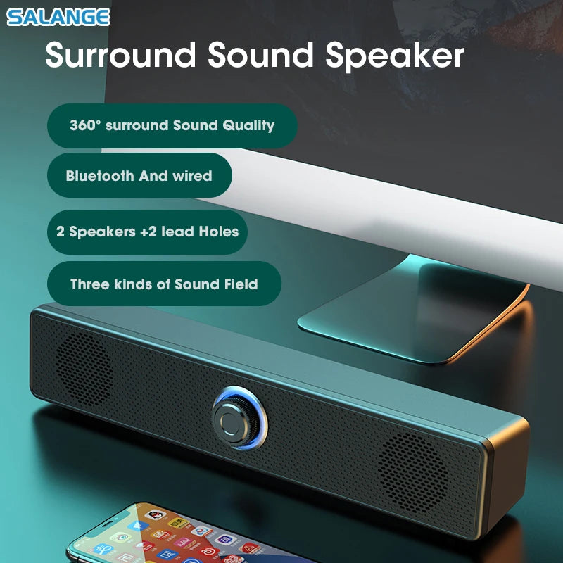 USB-Powered Bluetooth Desktop Soundbar
