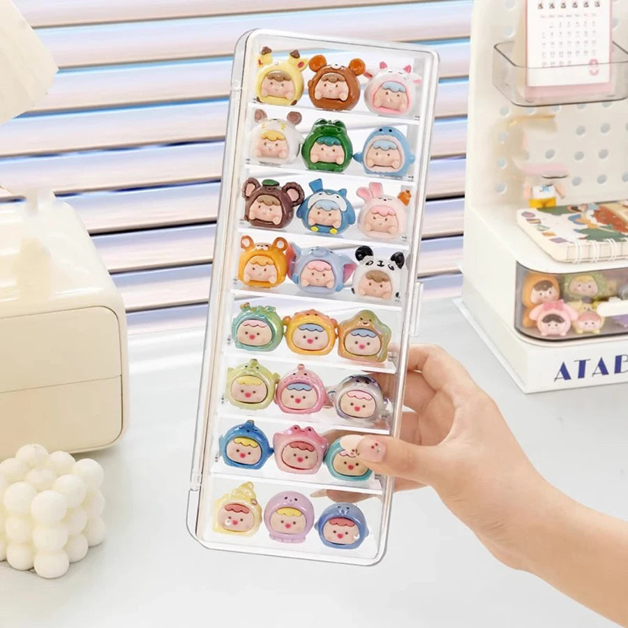 8-Tier Miniature Display Case with Clear Cover