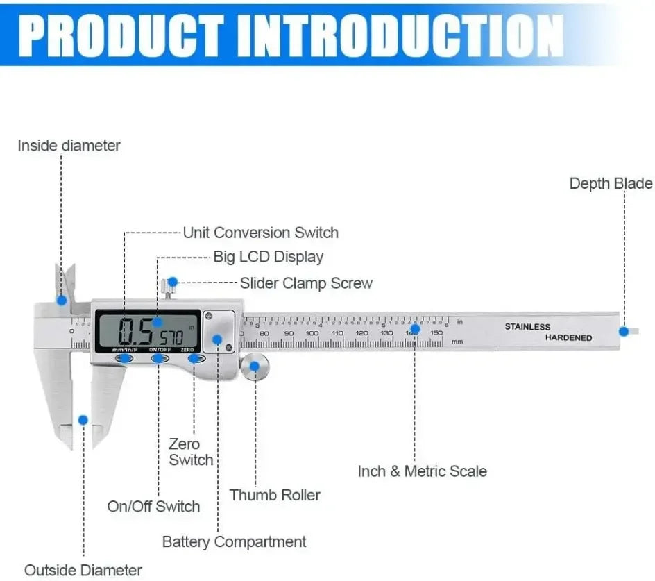 150 mm Stainless-Steel Digital Caliper