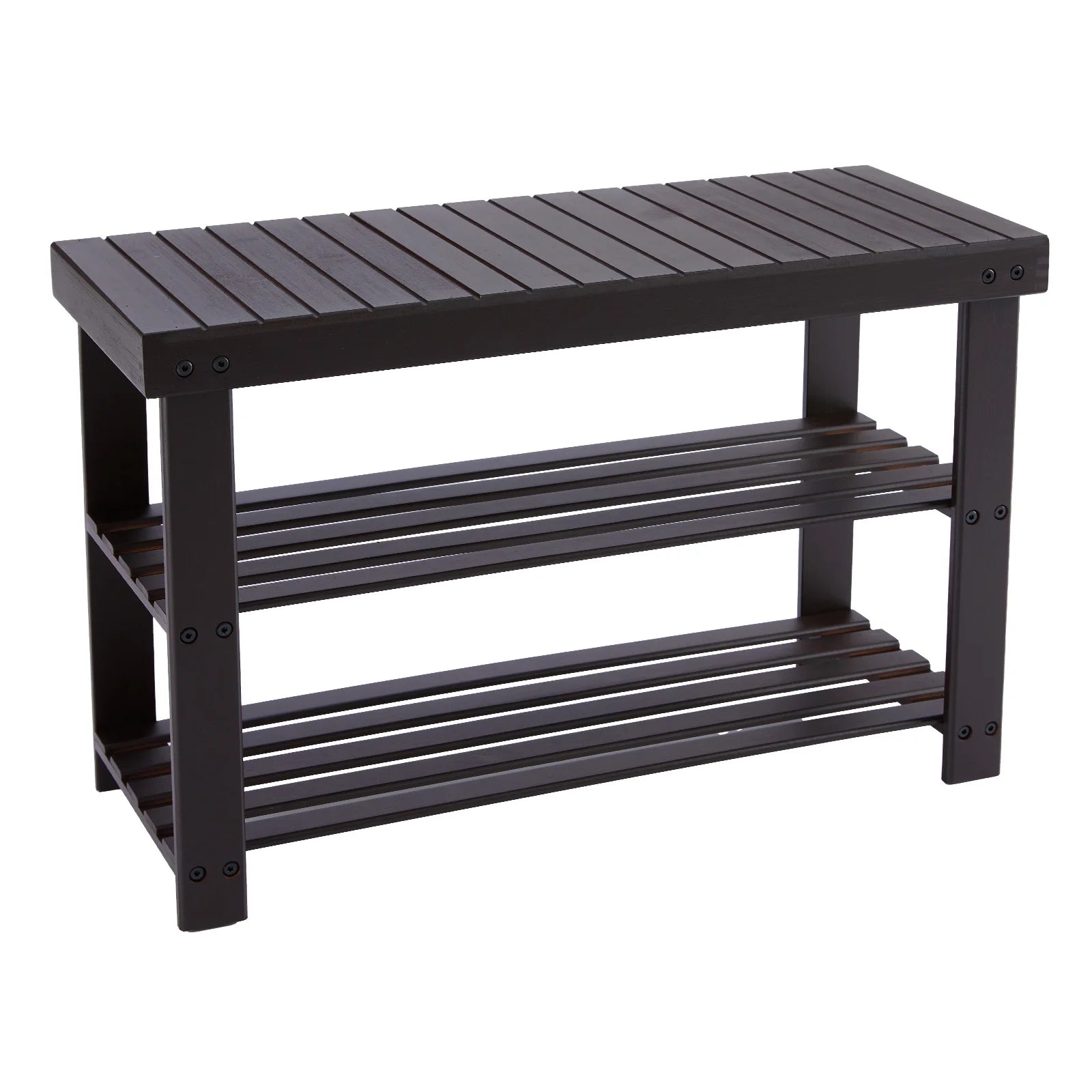 3-Tier Bamboo Shoe Rack Bench with Storage Holds 286 lb