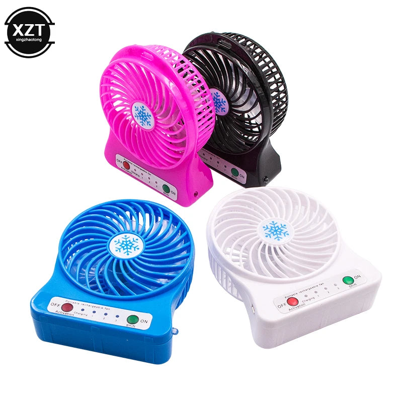 Mini hordozható ventilátor USB újratölthető ventilátor hordozható újratölthető LED-lámpa ventilátor hűtő Mini asztali USB 18650-elem ventilátor hűtés