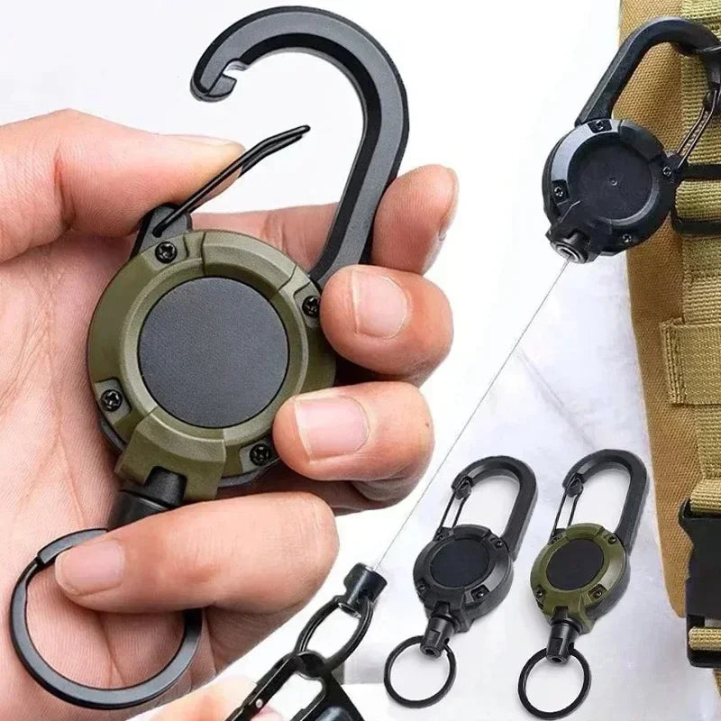 Heavy Duty Retractable Badge Reel with Carabiner Clip