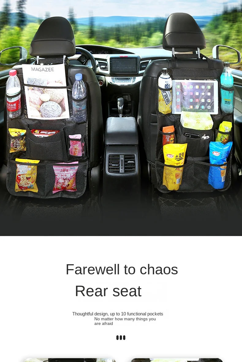 Car Backseat Organizer with Touch Screen Tablet Holder Auto Storage Pockets Cover Car Seat Back Protectors Car Accessories 
