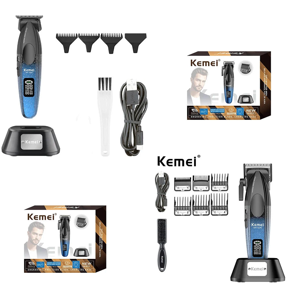 Cordless 9000RPM Hair Clipper Zero Gap Trimmer for Precision Cuts
