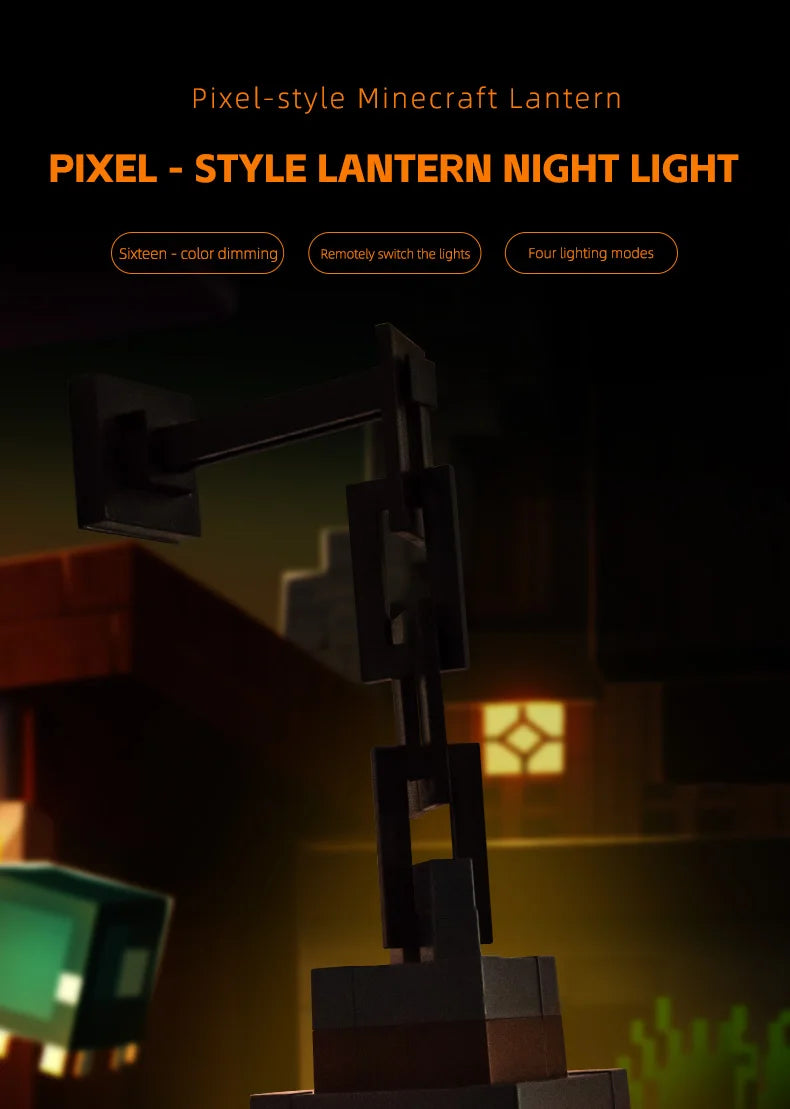 Pixelstil LED-nattlampa med 16 färger och fjärrkontroll