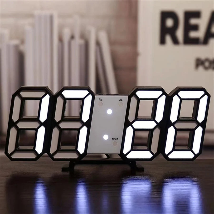 3D LED Digital Clock Wall Decoration Glow Night Mode Decoration for Bedroom Adjustable Electronic Watch Room Decor Aesthetics 