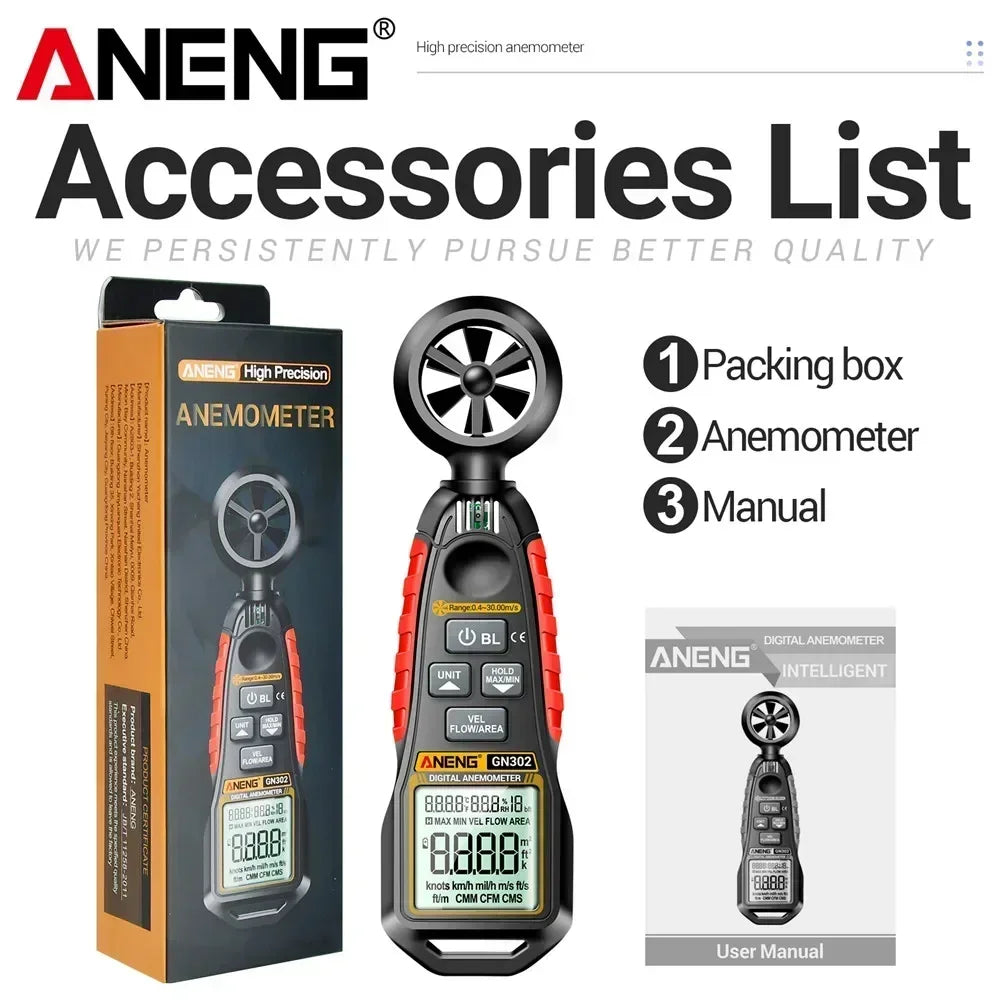GN302 Wind Speed, Temperature and Humidity Meter