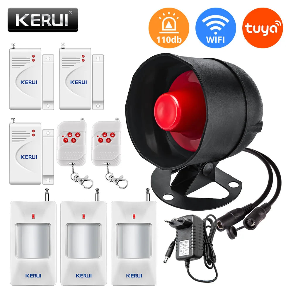 WiFi Siren and Wireless Sensor Alarm Kit