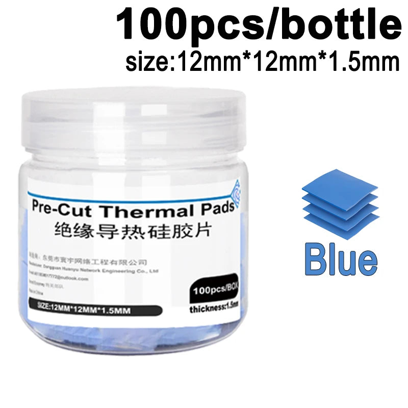 Pre-Cut Silicone Thermal Pads, 100 Pieces