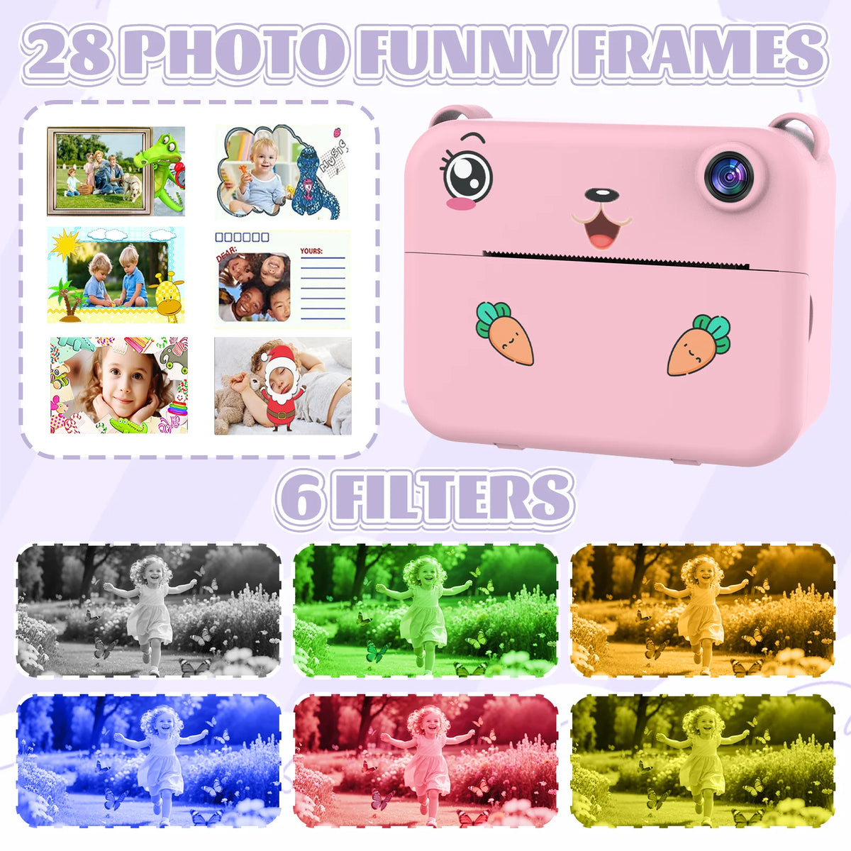 Fotocamera istantanea P2 per bambini - opzioni fotocamera o carta