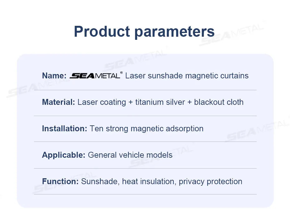 SEAMETAL Car Side Window Curtains UV-Reflective Sun Shade Anti-Glare Magnetic Privacy Cover for Sun Protection Baby Care Curtain