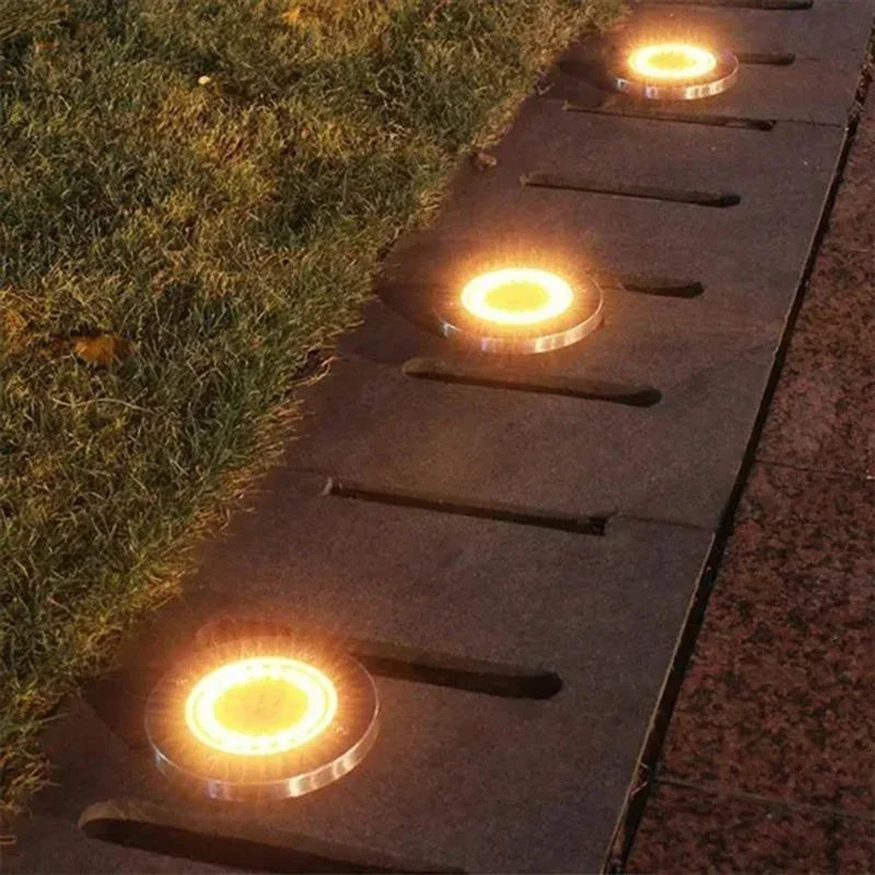 Solar Ground Disc Lights for Garden Decoration