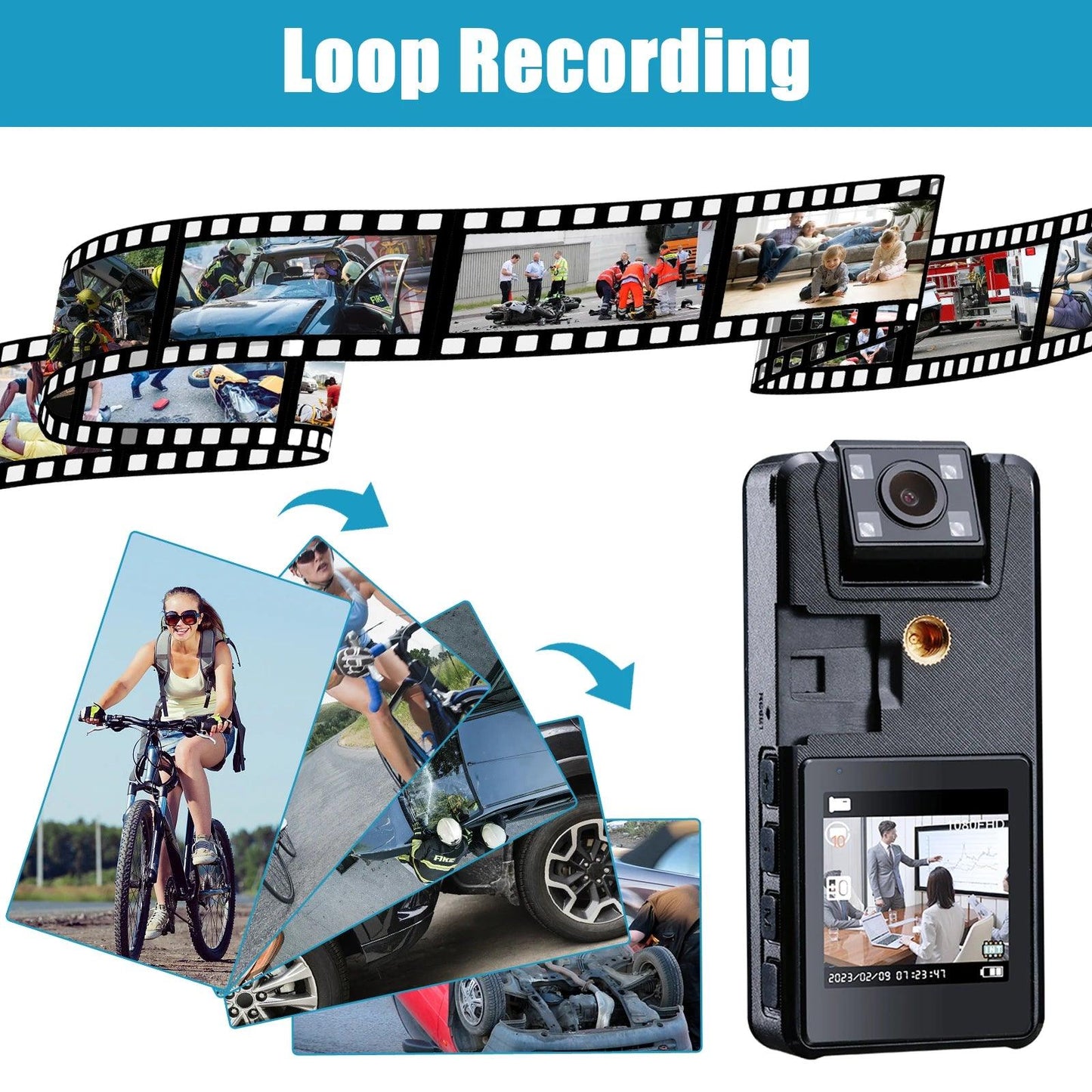 Vandlion A39 Full 1080P HD Mini Camera 3000mAh Camcorder Body Mount Cam Small 180° Rotating Bike Camera Sports DV Car DVR Webcam Spy-shop.com