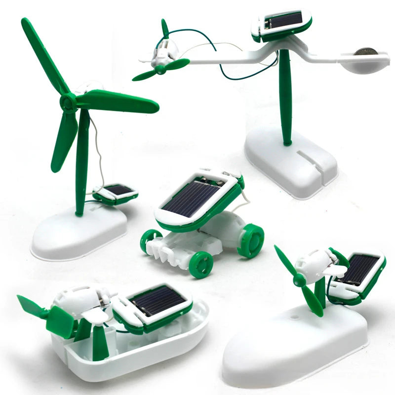 6-In-1 Solar-Power Robot Kit Assembling Ship Fan Windmill Car Toys Scientific Lab DIY Kids Educational Gadgets 