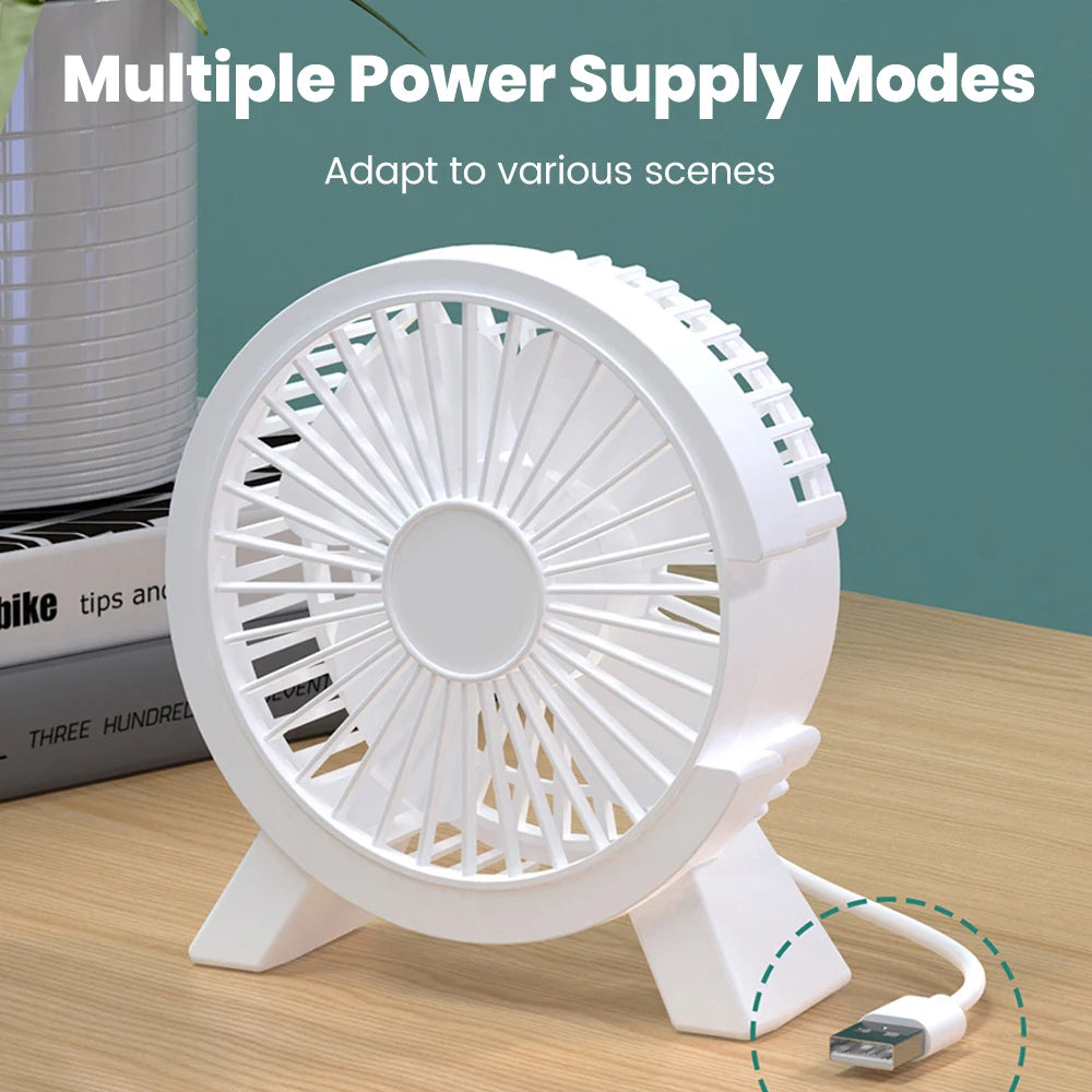 Mini USB Rechargeable Table Fan for Desk, Dorm, and Office