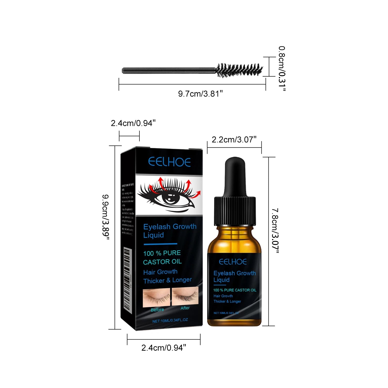 Eyebrows Natural Thick Slender Curl Curl Moist Natural Castor Oil Growth Liquid Serum Extension Eyelash Female Makeup Product 